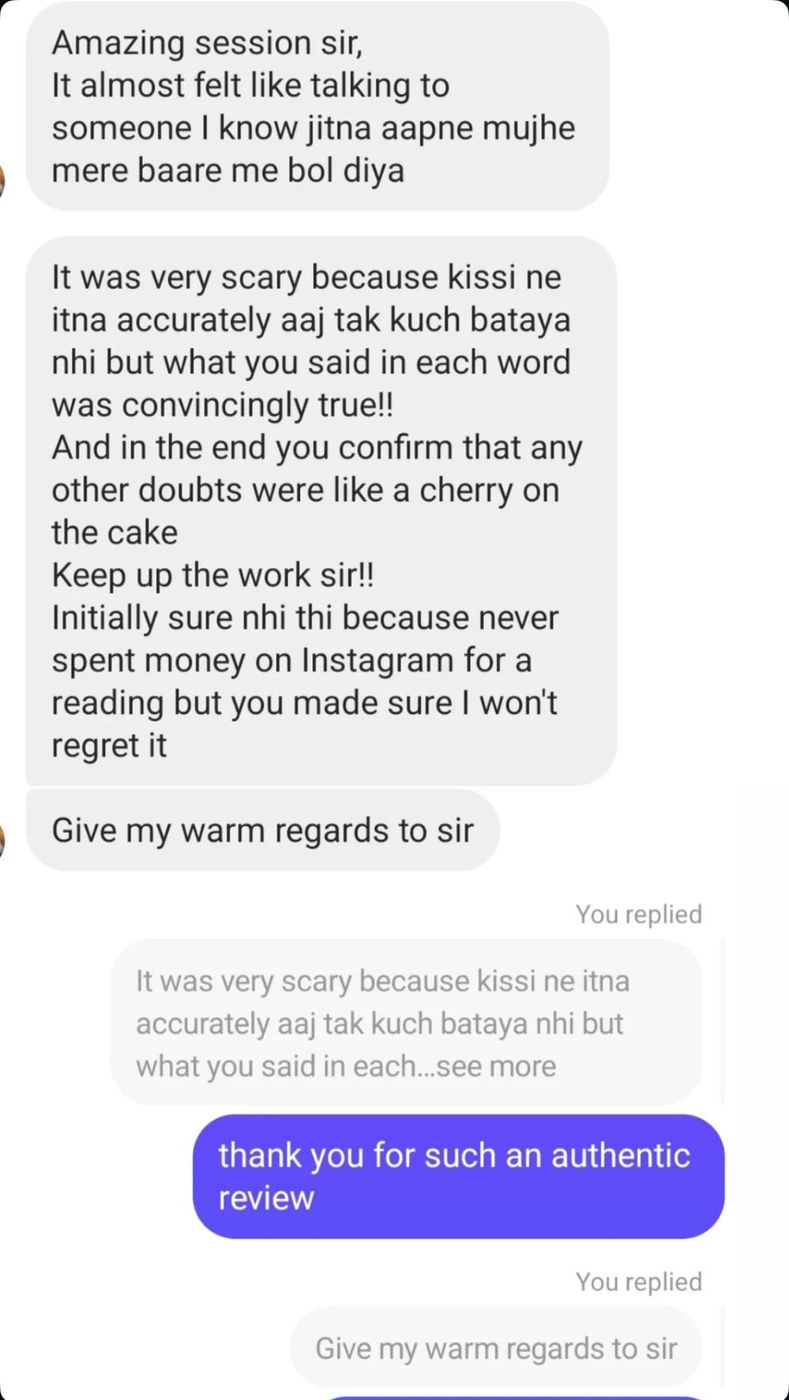 Client message 2 about a reading with Avitosh