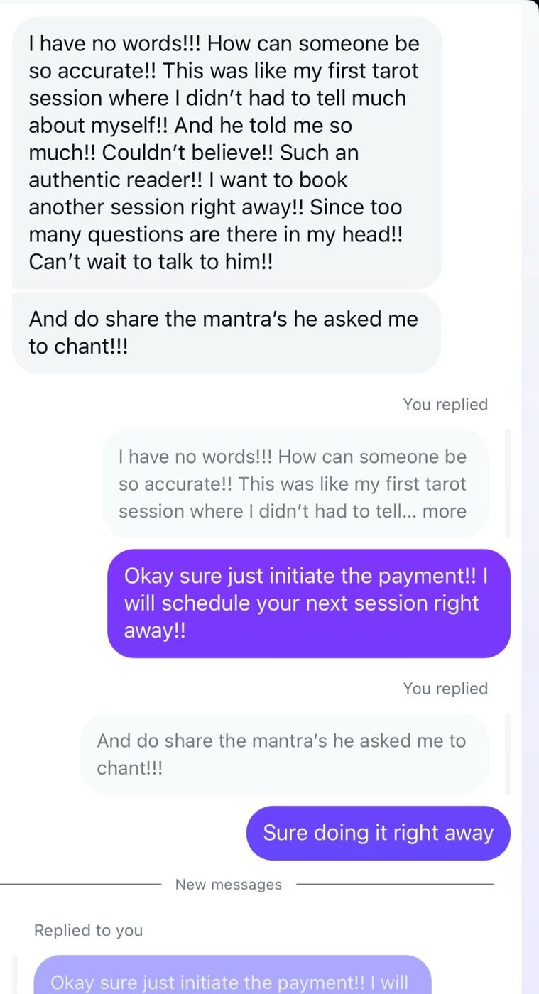 Client message 4 about a reading with Avitosh